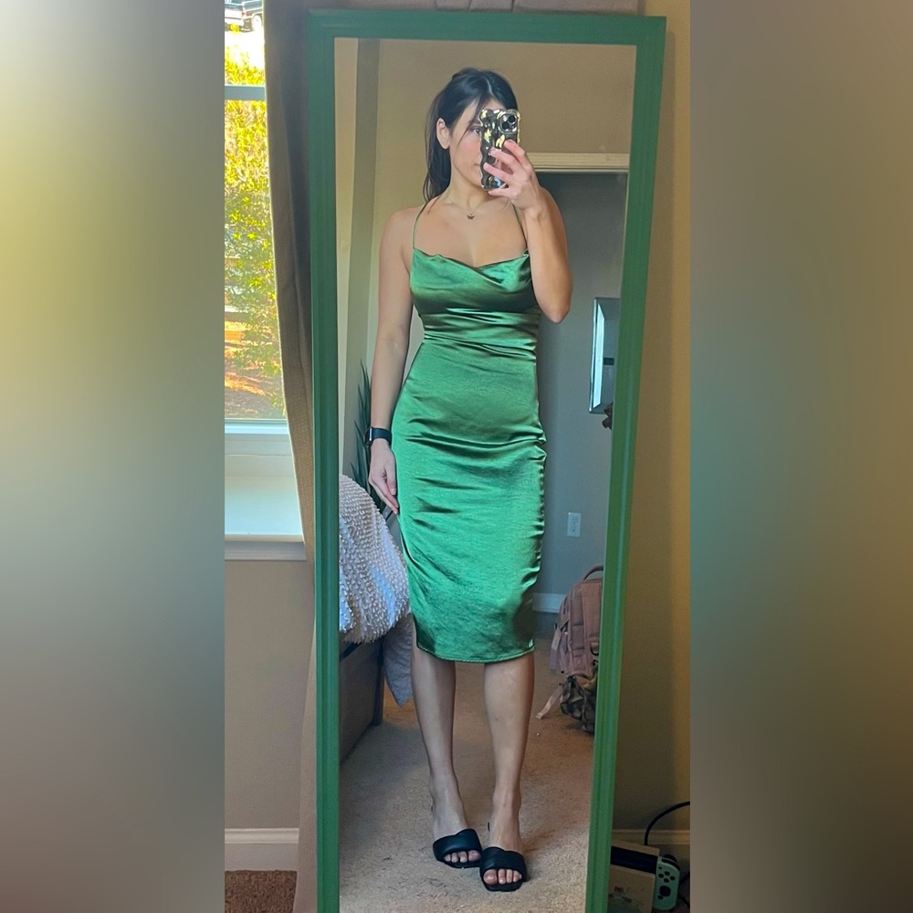 Superdown green midi dress